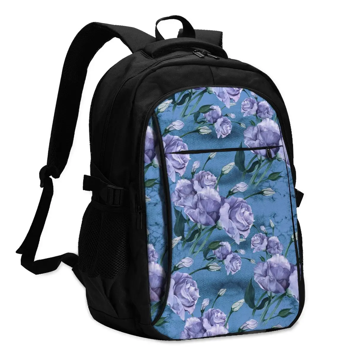 

Рюкзак для ноутбука, школьные рюкзаки Eustoma, цветочные бутоны, листья, USB-зарядка, деловая дорожная сумка, рюкзак, классический дизайн