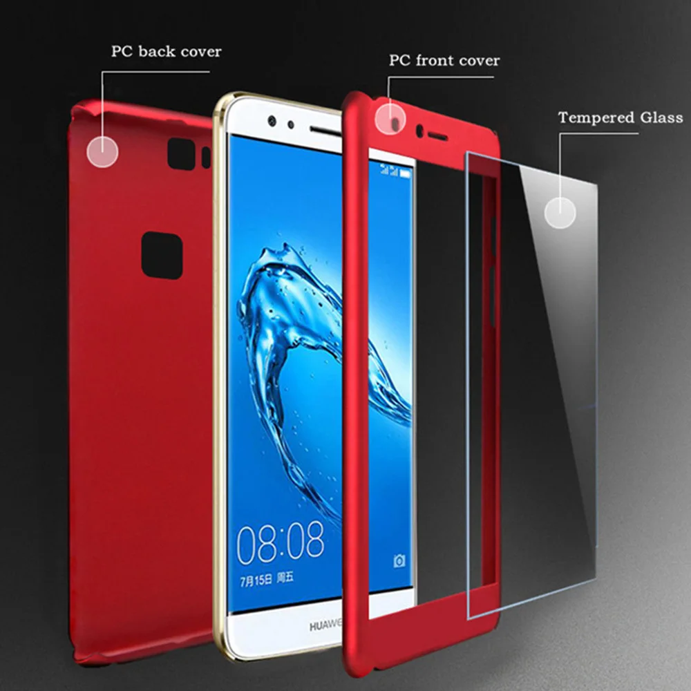 360 Degree Case with Tempered Glas for Huawei P30 P9Lite Nova 5 Cover On Honor 8 8a 9 x 9lite 9i Anti-fall Phone Cases | Мобильные