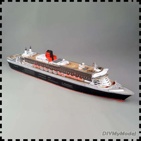 DIYMyModeI-vaporizador de correo real, escala 1:400, RMS Queen y Mary 2, Kit de modelo de papel delineador, PaperCraft, rompecabezas de juguete hechos a mano-0
