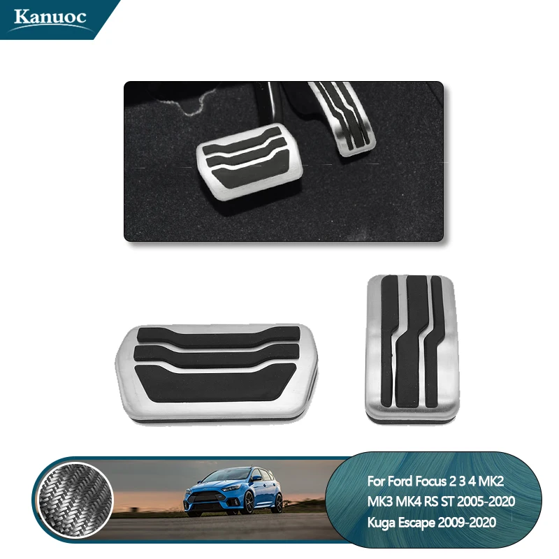 Накладки на педали тормоза из нержавеющей стали для Ford Focus 2 3 4 MK2 MK3 MK4 RS ST Kuga Escape 2005