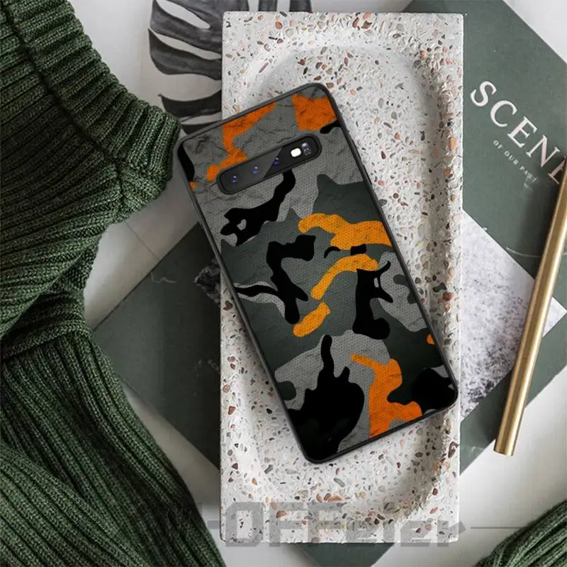 Военный Камуфляжный мягкий силиконовый черный чехол для телефона Samsung S5 6 7 8 9 10 S8 S9