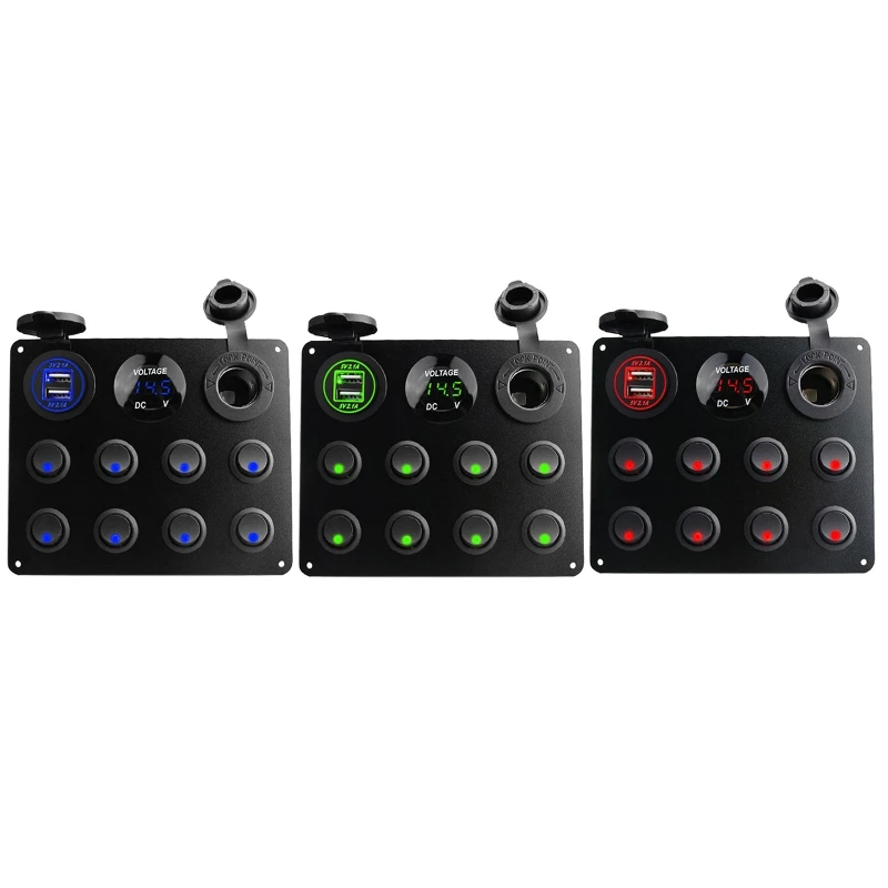 8 кнопочный кулисный выключатель панель светодиодные переключатели
