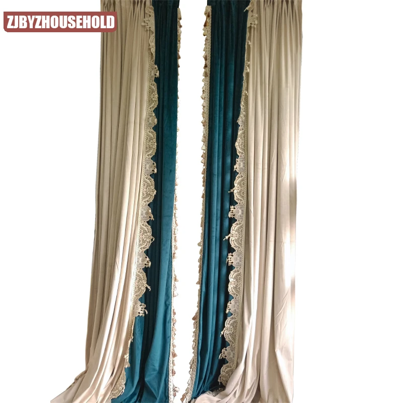 Бежевые фланелевые шторы в Европейском стиле роскошные французские