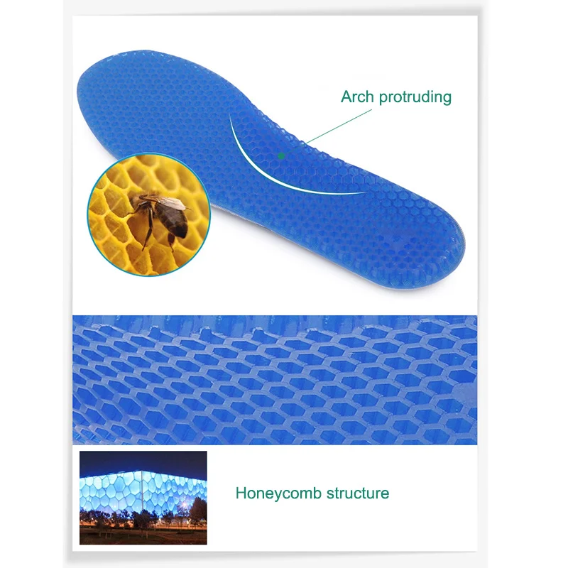 

1 Pair Unisex Free Size Insole Silicone Massaging Insoles Pads Orthotic Arch Sport Shoe Gel Insole SK88