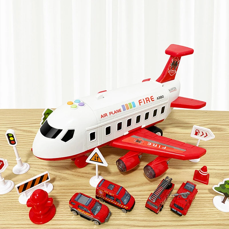 QWZ новый самолет деформация музыка имитация трек инерция детская игрушка Большой