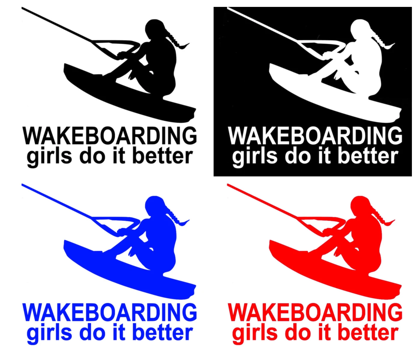 

Wakeboarding Girls Do It Better Chick Bodywork Car Stickers and Decals Funny Car Window Decals Car Styling Vinyl KK PVC 16*15cm