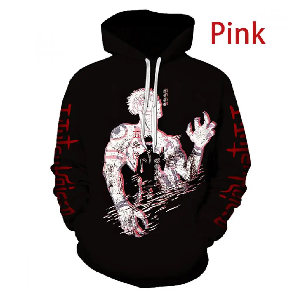 

Unisex Jujutsu Kaisen Yuji Hoodie Gojo Satoru FashionSweatshirts 3D Printed Cartoon Characters Hooded With Pocket Streetwear
