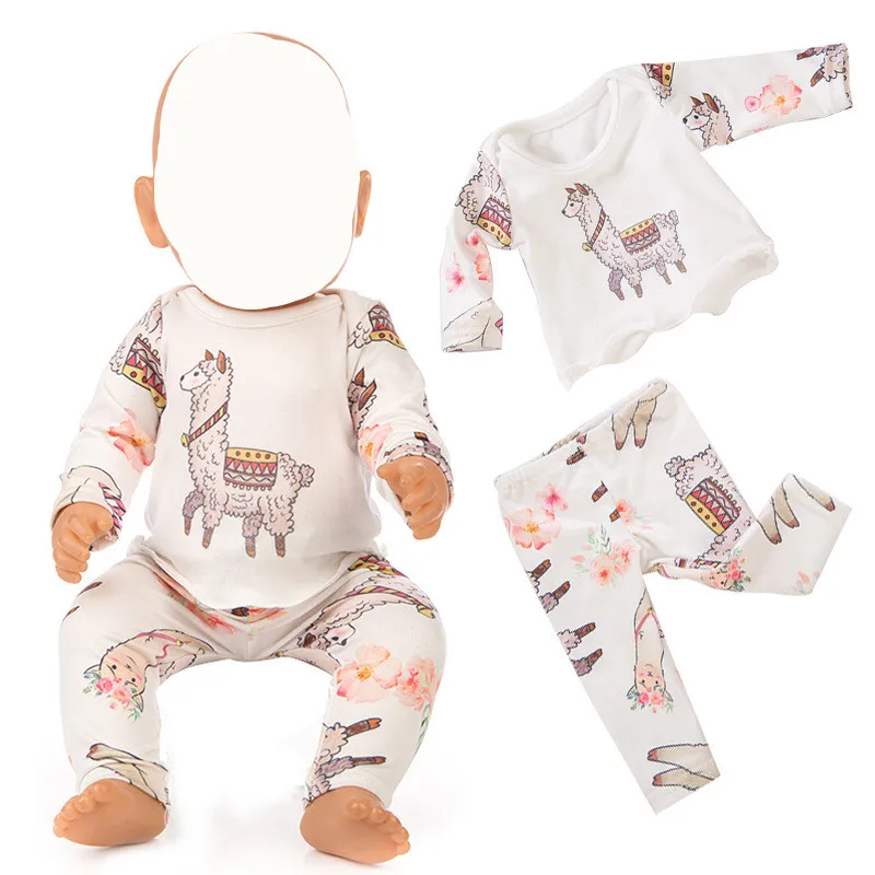 Alpaca 1 set 18 дюймов США Девочка Кукла одежда подходит 43 см кукла 4 цвета комбинезон плюшевая одежда для ползания лучший подарок для детей кукла - Цвет: Alpaca 1 set