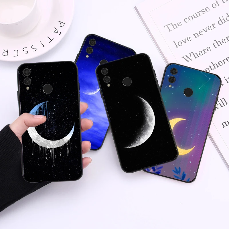

Moon Stars Moonlight Silicone Phone Case For Huawei Honor 7X 8X 8C 9 V9 9X 10 V10 10i V20 20i 20 Lite 30 Pro Soft TPU Back Cover