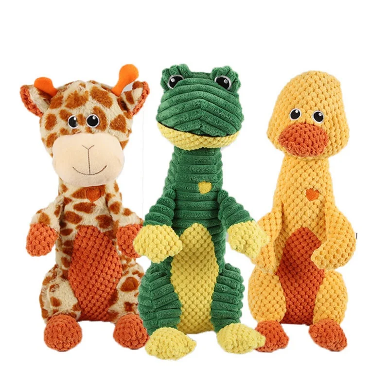 

Pet Dog Corduroy Toys Squeaky Stuffed Animal Pet Chew Toy For Small Large Dogs Bite Resistant Dog Interactive Toy Pet Supplies
