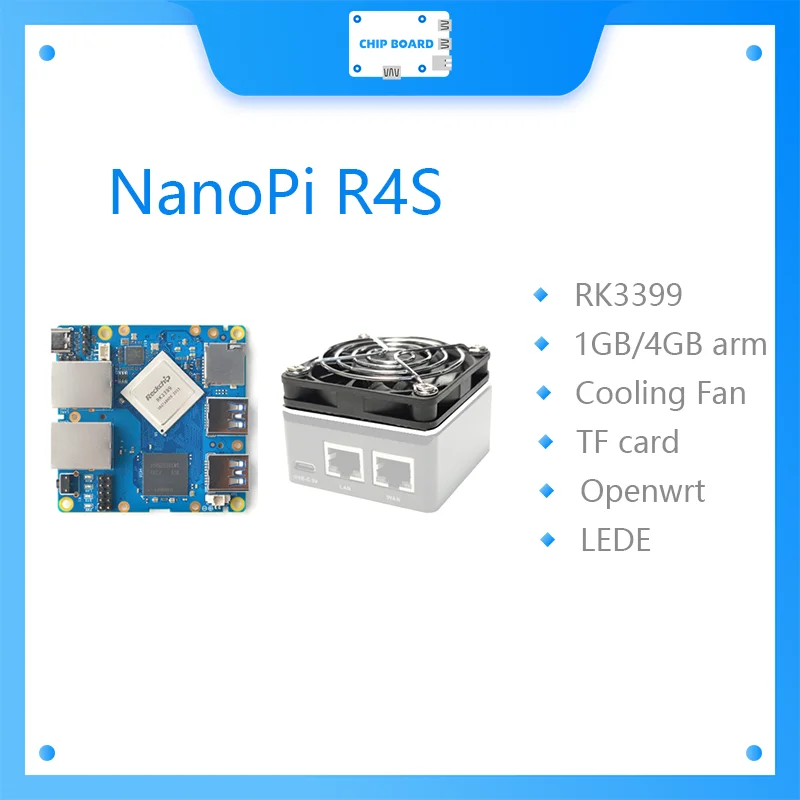 Friendly NanoPi R4S 1GB/4GB Dual Gbps Ethernet Gateways RK3399 with cooling Support OpenWrt LEDE System V2ray SSR Linux Rockchip