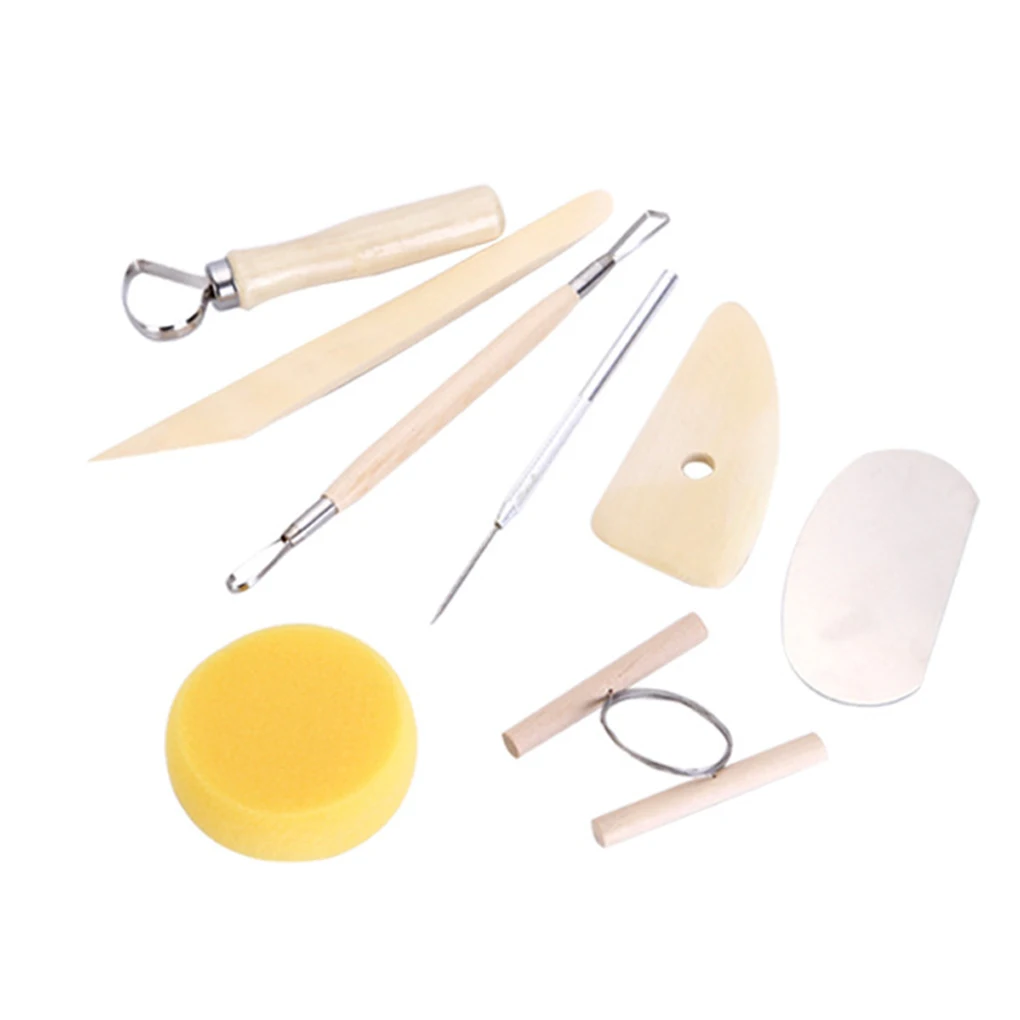 

8 Piece Set Clay Ceramics Molding Tools Wood Knife Pottery Tool Practical