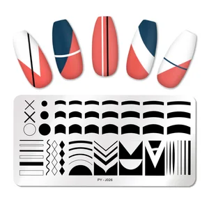 Пластины для стемпинга ногтей PICT You, изображения с французским кончиком, нержавеющая сталь шаблон для стемпинга для нейл-арта, трафареты для дизайна ногтей