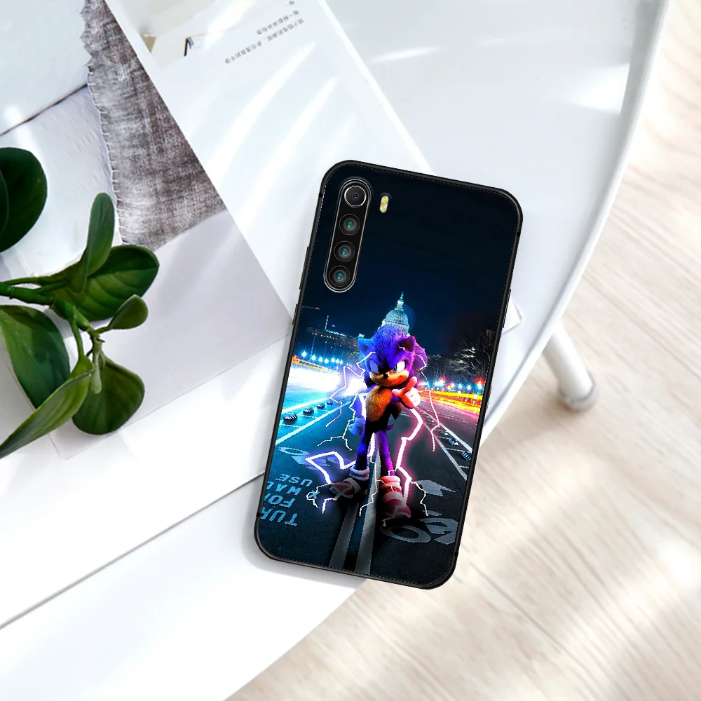 

Sonic Phone Case For Xiaomi Redmi Note 7 8 8T 9 9S 4X 7 7A 9A K30 Pro Ultra black Cover Tpu Etui Luxury Bumper 3D Funda Soft