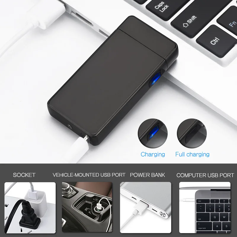 Новинка Зажигалка с двойной дугой электрическая USB для сигар перезаряжаемая