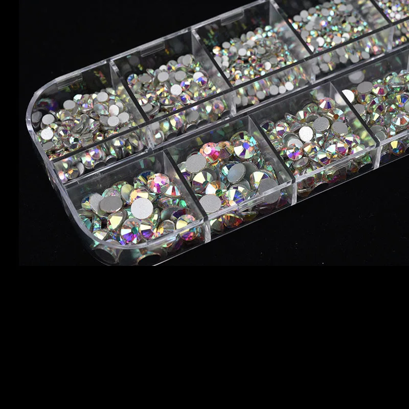 

Swarovsky 1728Pcs Multi-size Crystal Diamonds 3D Nail Art Decorations Gem Stones For Nails Rhinestone Decoration Nail Jewelry
