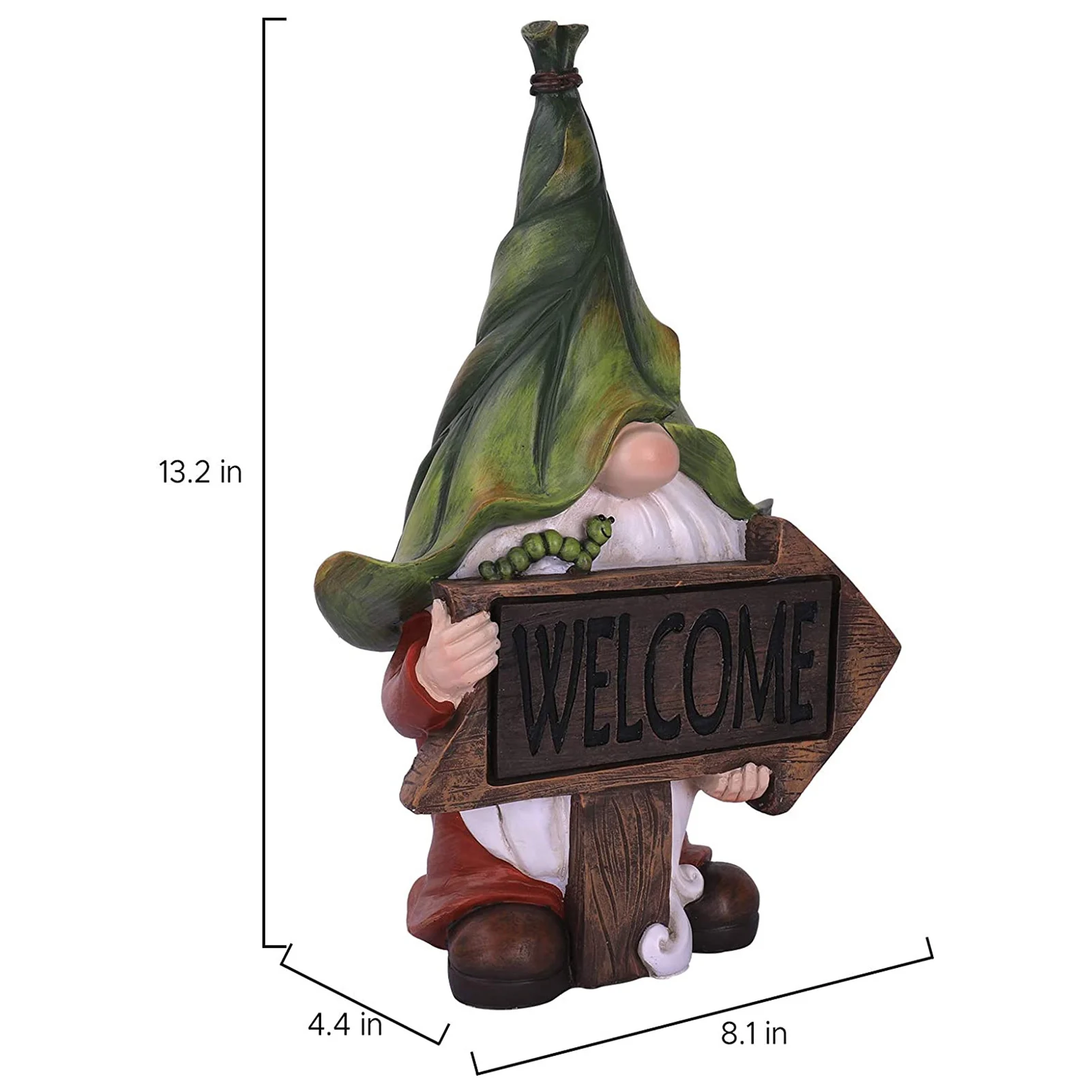 

Outdoor Garden Resin Ornaments Faceless Old Man Gnome Statue Holding LED Welcome Yard Art Decoration Handicraft