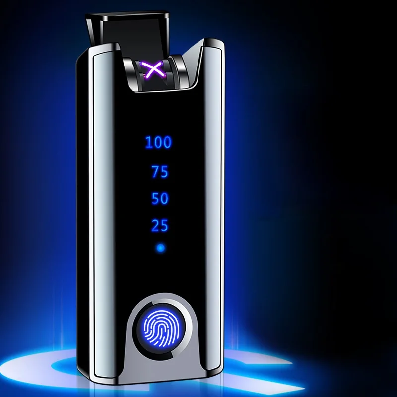

Real Fingerprint Arc Lighter Creative Personality Windproof Usb Charging Cigarette Lighter Gadgets for Men Smoking Accessories