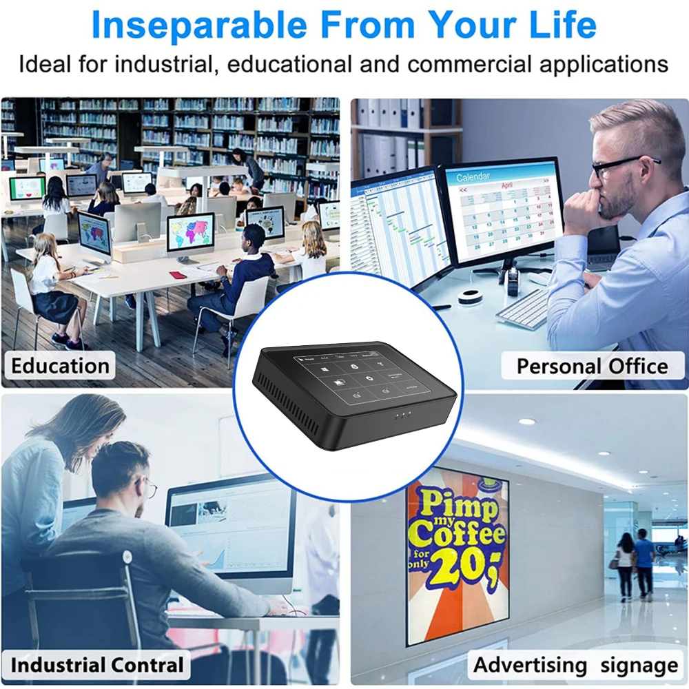 Мини ПК Celeron J3455 6 ГБ + 120 Windows 10 DDR3L M.2 SSD HDMI VGA 4K 2 4/5 0G Wi Fi Bluetooth 4 0 Type C Linux ТВ