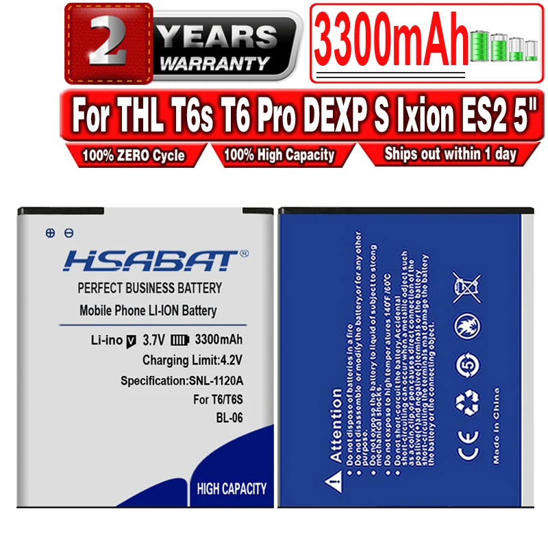HSABAT бесплатная доставка новинка 100% фотоаккумулятор емкостью 3300 мАч для THL T6s T6 Pro