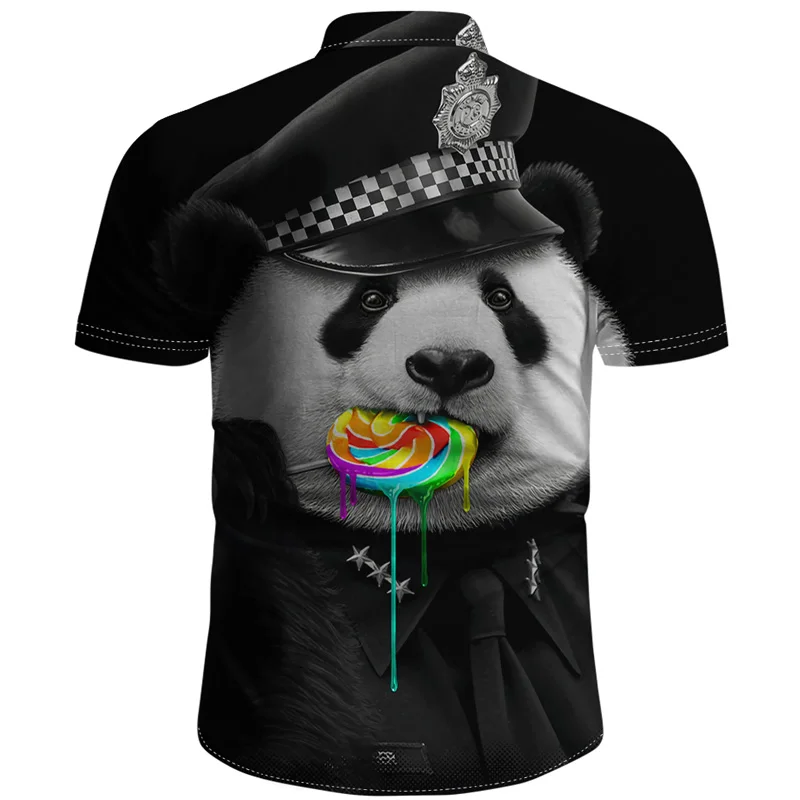 New panda printed men's 3D shirt fine dyed cloth shirt leisure beach Harajuku hip hop shirt 3D printed shirt