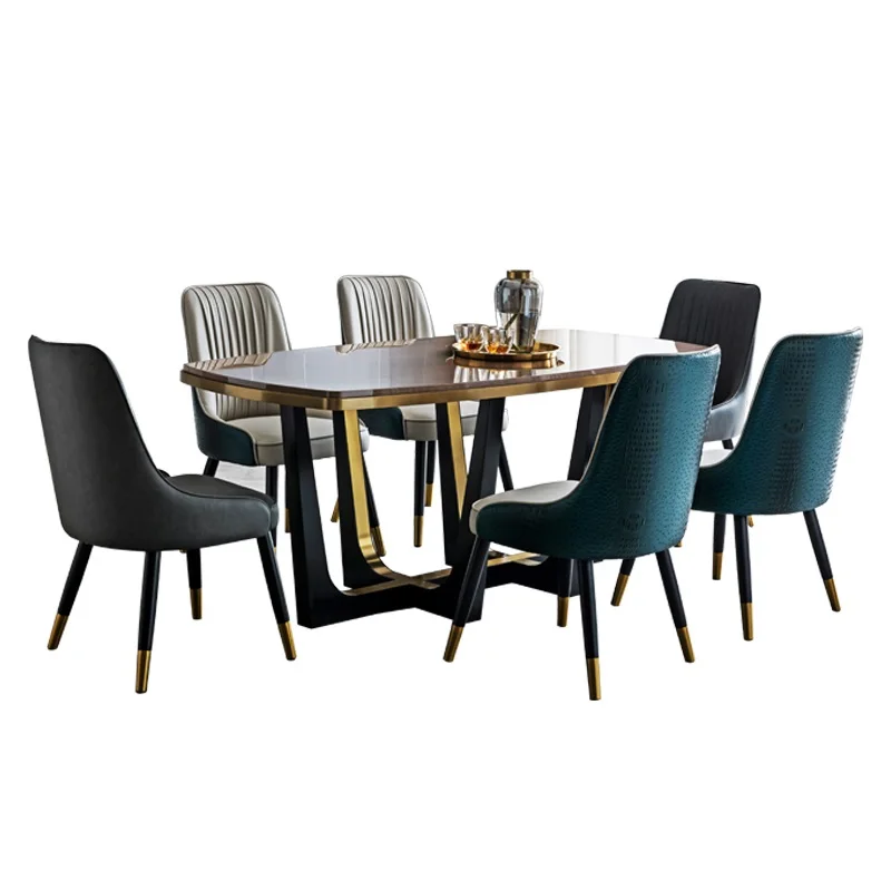 

Роскошный обеденный стол из массива дерева в американсветильник ле, современный простой длинный стол и стулья