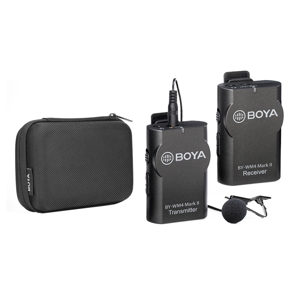 BOYA BY-WM4 Mark II портативный 2 4G беспроводной микрофон системы передатчик + приемник