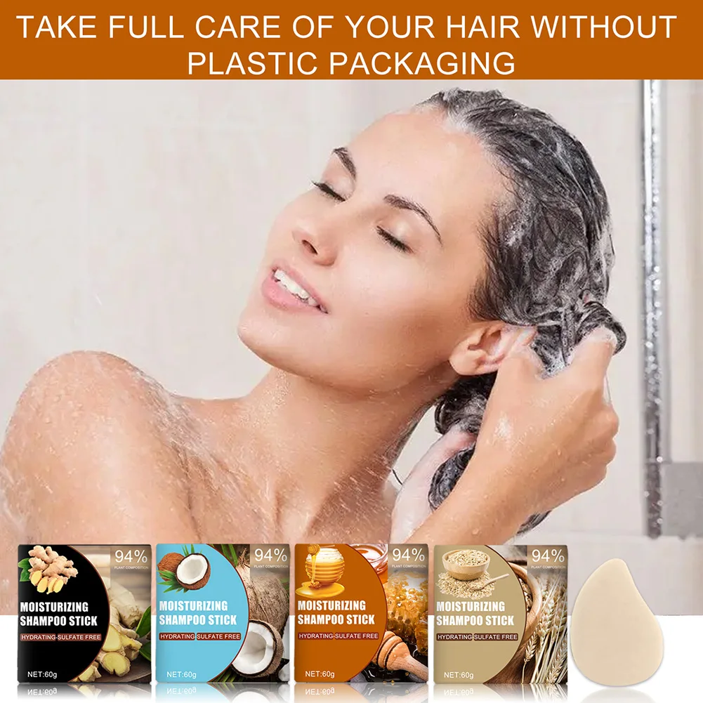 

Natural Organic Hair Shampoo Soap Ginger Coconut Honey Oatmeal Hair Shampoo Soap Moisturizing Reduce Dandruff Keep Hair Smooth