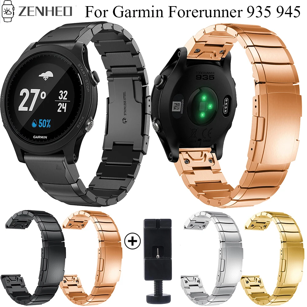 

Ремешок из нержавеющей стали для смарт-часов Garmin Fenix 5/5 Plus Forerunner 935 945, 22 мм