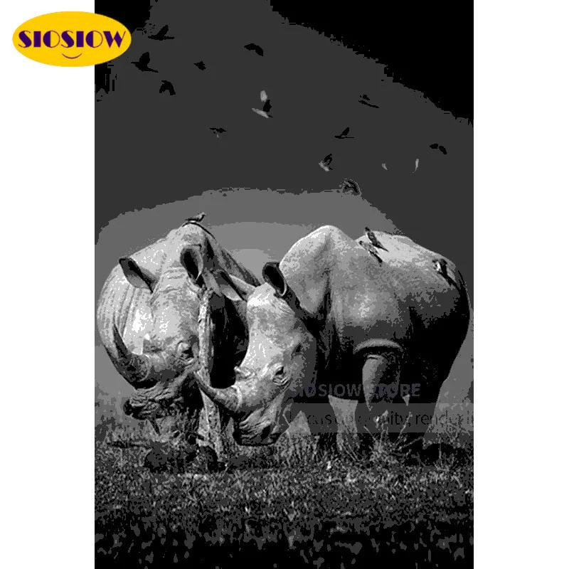 5D черно-белая алмазная живопись со стразами полная выкладка квадратная Мозаика