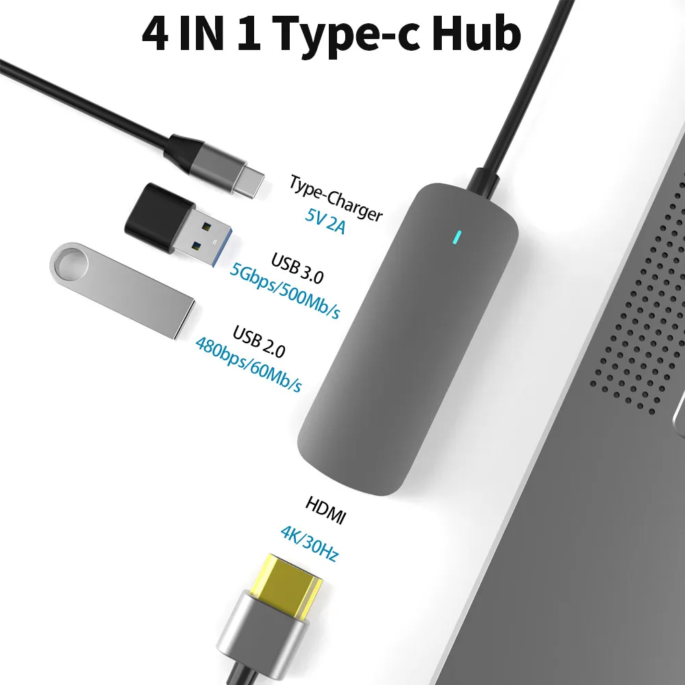tebe 4 в 1 usb c hub type c to 4k hdmi usb3 0 pd type c док станция для macbook
