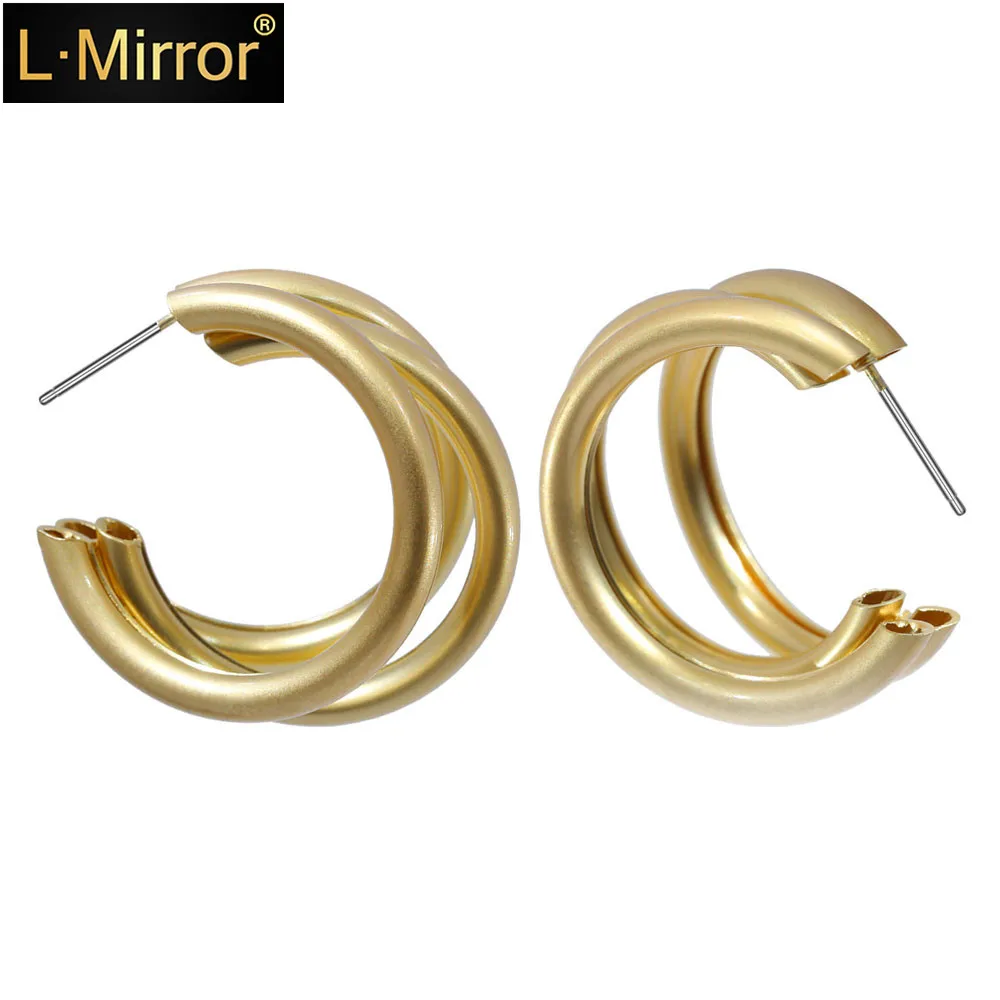 

L.Mirror 1Pair Women Geometric Matte C-shape Drop Dangles Bridal Earrings New