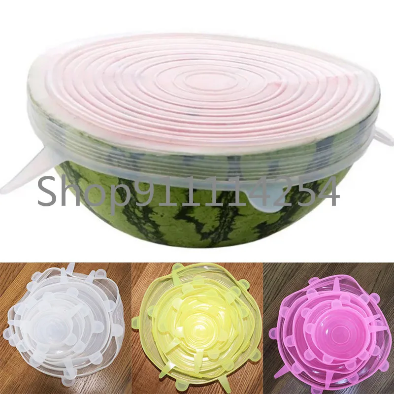

12Pcs Silicone Stretch Lids Reusable Airtight Food Wrap Covers Keeping Fresh Seal Bowl Stretchy Wrap Cover Kitchen Accessories