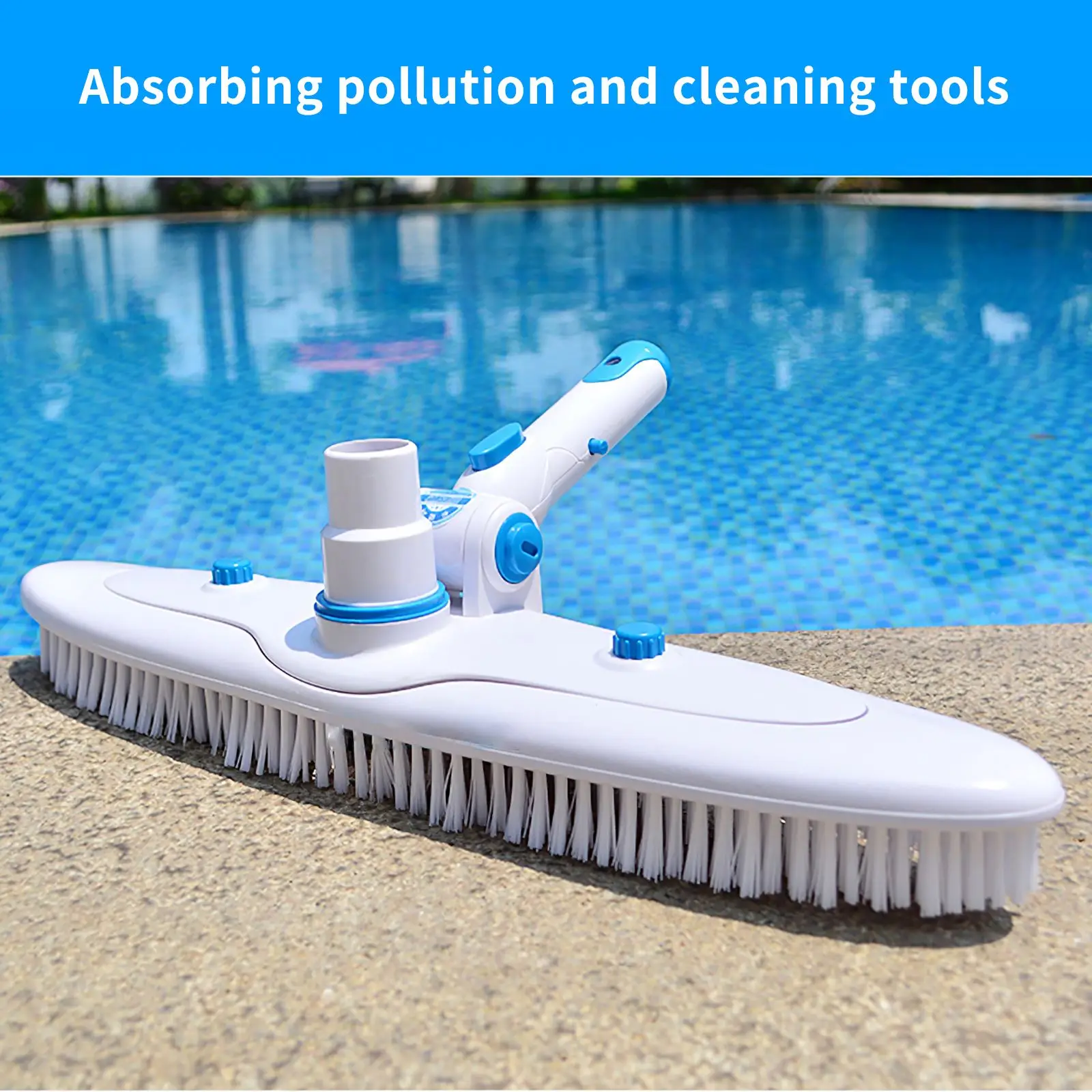 

Присасывающая пластиковая щетка для бассейна, кисть для мха, инструмент для очистки стен бассейна, нейлоновая настенная щетка для пола, исп...
