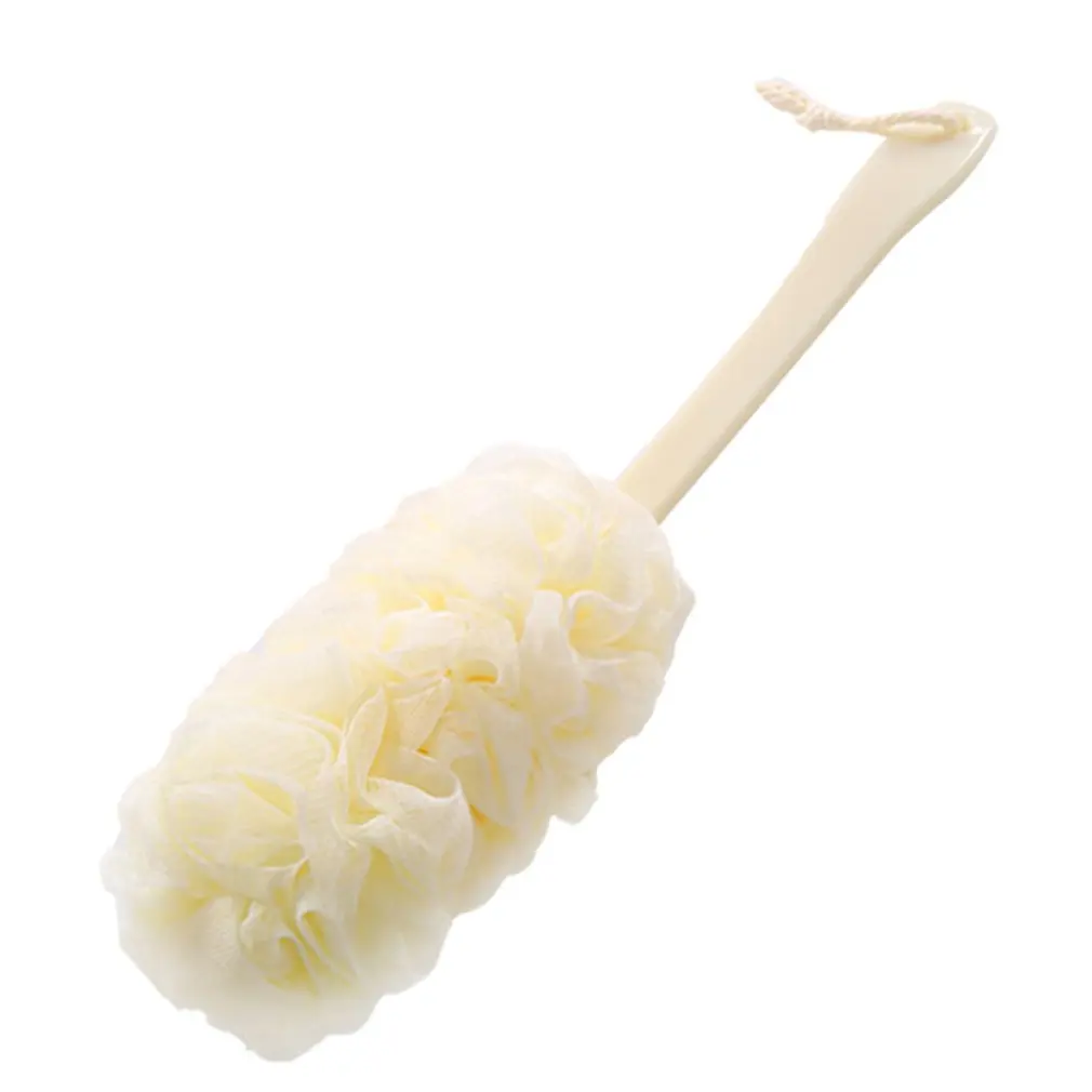 

Long Handle Bath Brush Back Rubbing Bath Brush With PE Material Bath Flower Lanyard Design Firmly Bound Back Brush