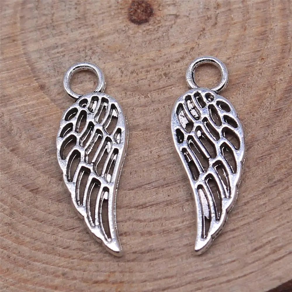 

40Pcs 18x7mm Antique Silver Color Hollow Wings Charms For DIY Bracelet Necklace Jewelry Making