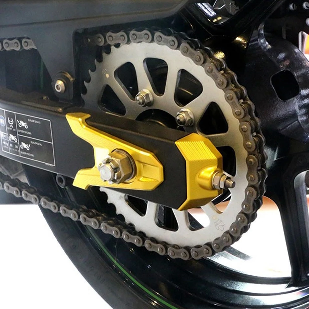 

Motorcycle CNC Aluminum Rear Fork Chain Adjuster Block Cap Spindle Chain Adjuster Blocks For Kawasaki Z800 Z 800 2013 2014 2015
