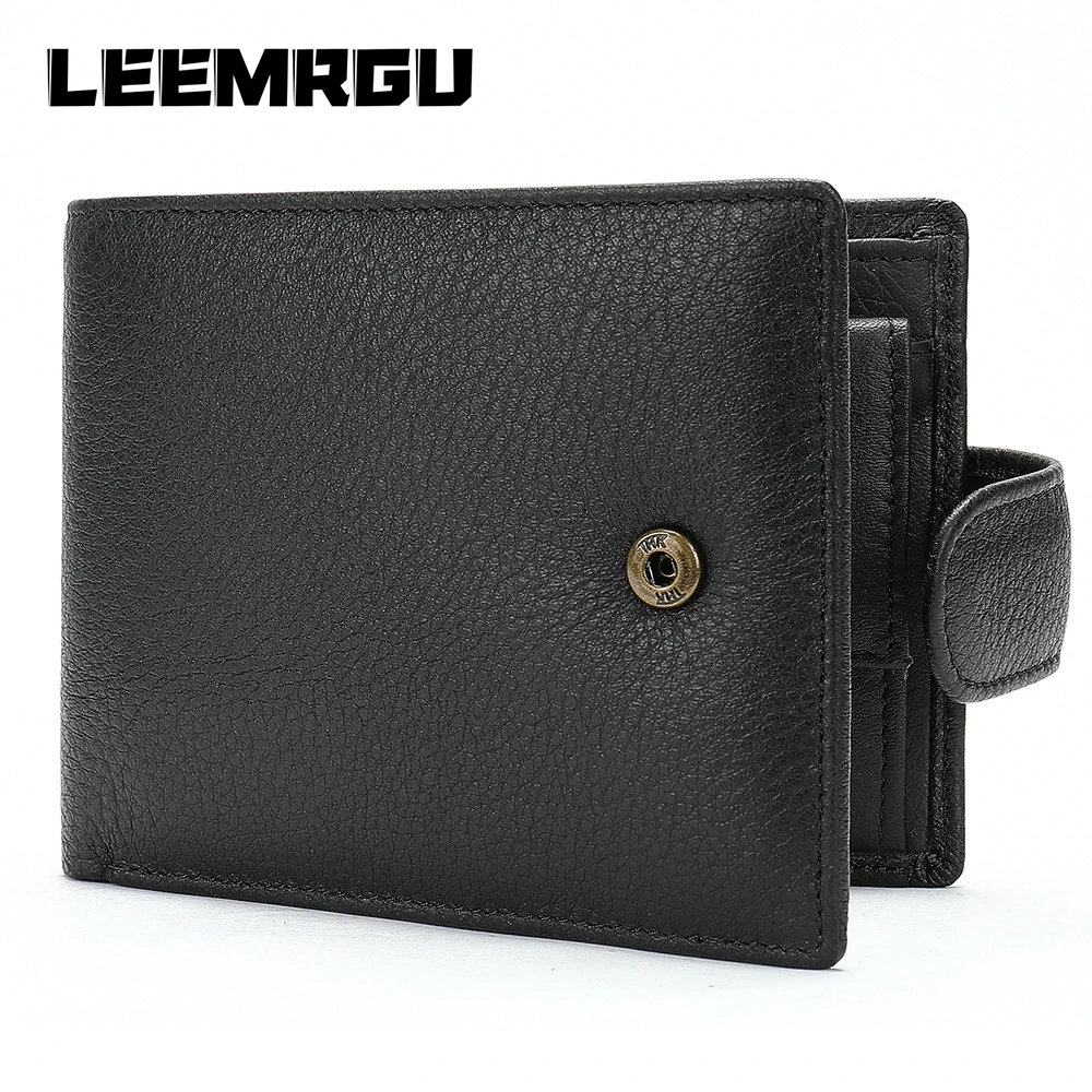 Мужской кожаный многофункциональный кошелек для карт повседневный с поперечным
