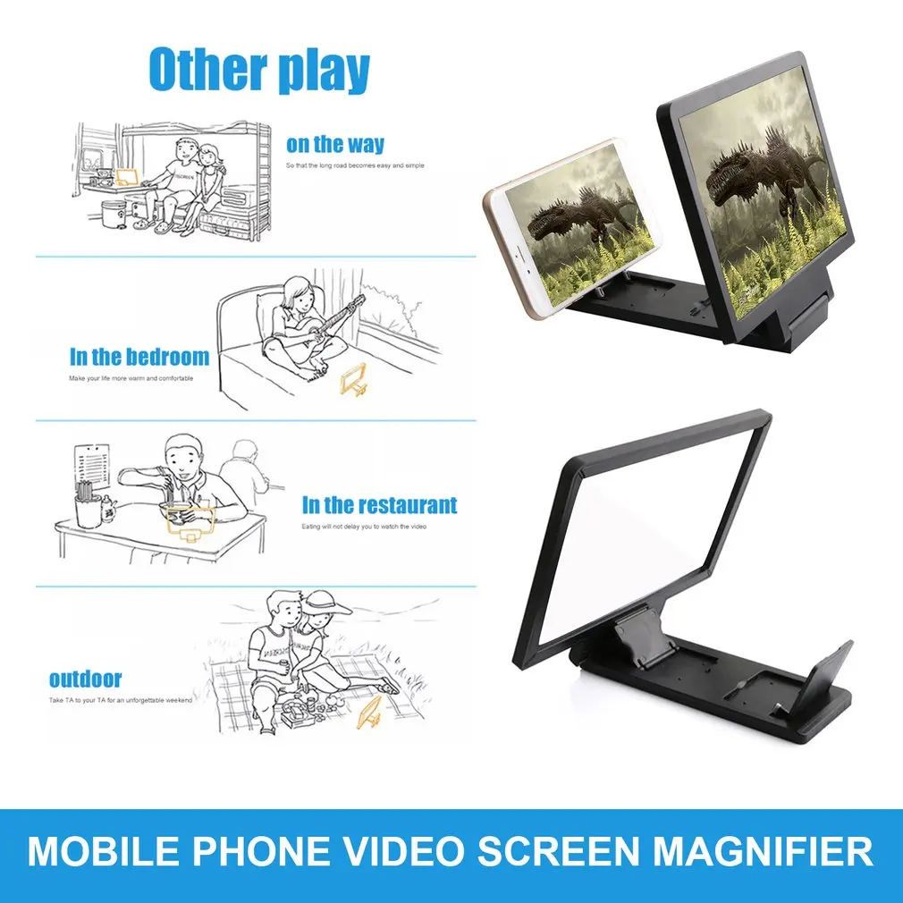 Экран Magnif 3D Movie усилитель 3X Zoom Увеличенный экран телефона видео излучения глаз