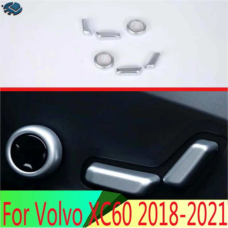 

For Volvo XC60 2018-2021 S90 V90CC XC90 ABS Chrome Interior Inner Seat Adjustment Switch Knob Button Cover Trim