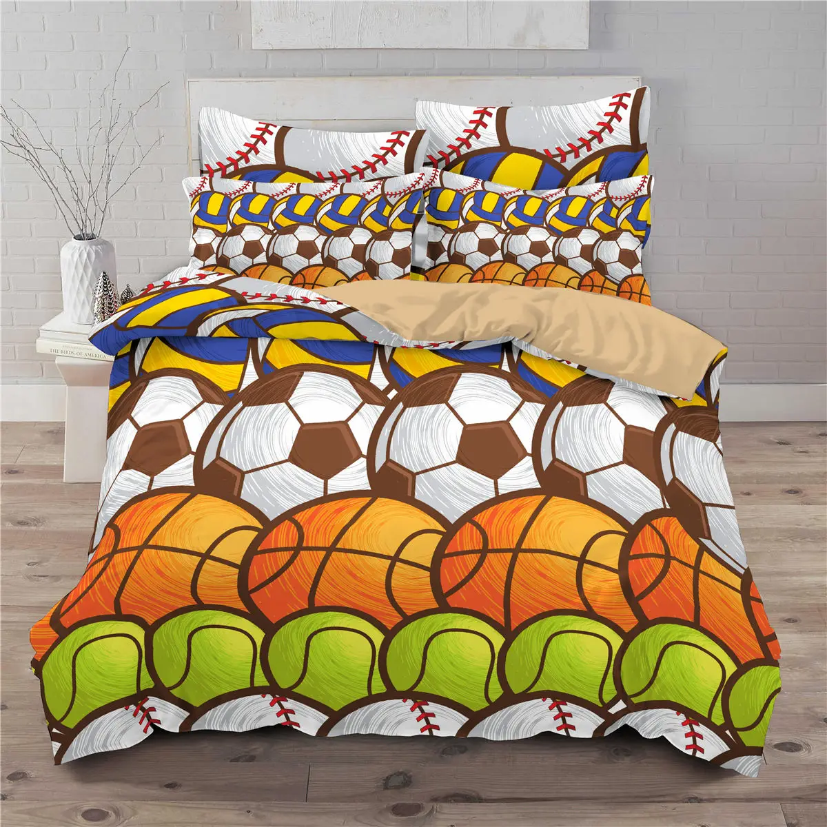 

3D Bedding Sets Soccer/Basketball Duvet Cover Set Kids Boys Comforter Quilt Covers Pillowcase Single King Queen Full Size