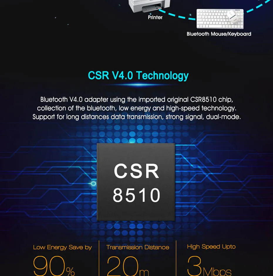 Мини USB Bluetooth адаптер V4.0 + EDR Dongle CSR8510 беспроводной передатчик музыкальный приемник