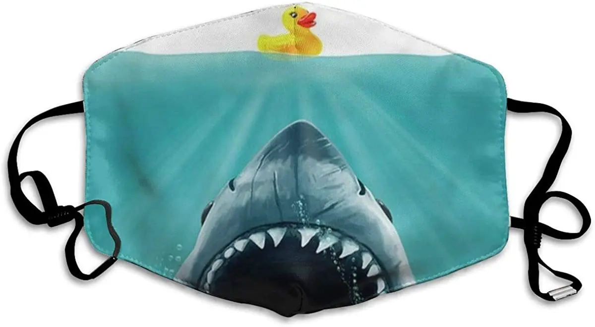 

Маска унисекс, регулируемая, с рисунком утки и акулы, многоразовая, украшение для лица