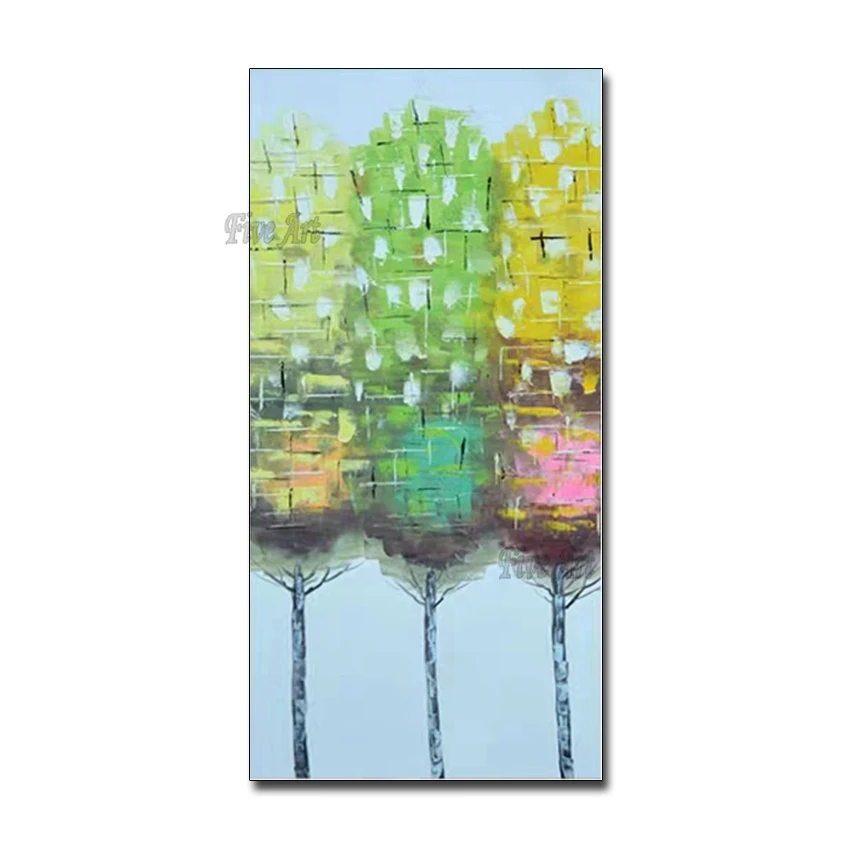 

Abstract Tree Canvas Art 100% Hand Painted Canvas Oil Painting Wall Art Home Living Room Wall Picture Decor Free Shipping