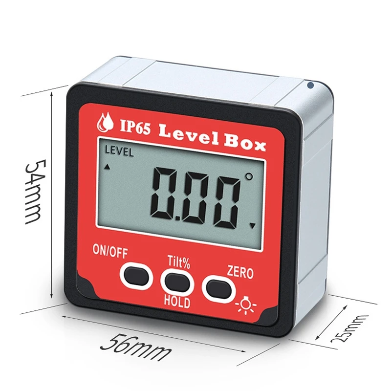 

Digital Display Inclinometer High Angle Measuring Instrument 4X90 Degree with Backlight Angle Finder IP65 Waterproof