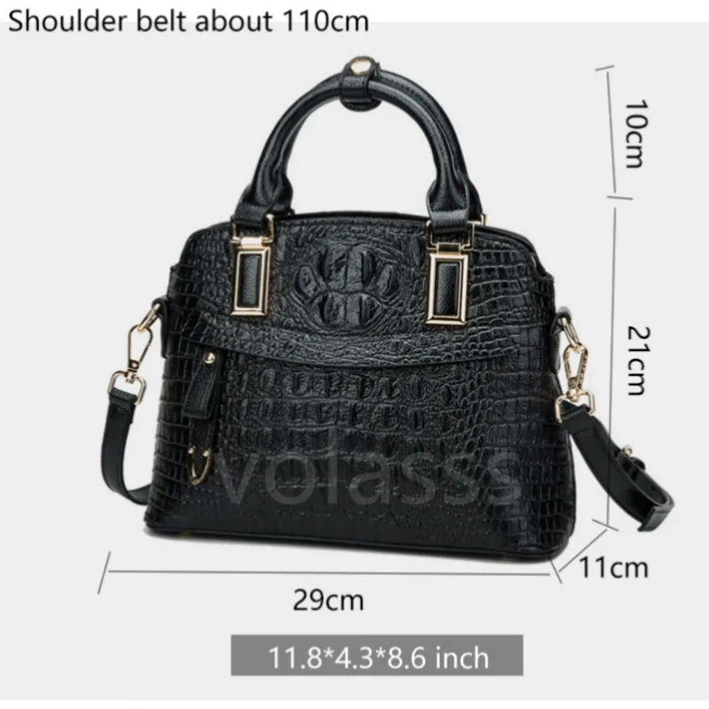Женская сумка из крокодиловой кожи вместительная мессенджер в стиле ретро
