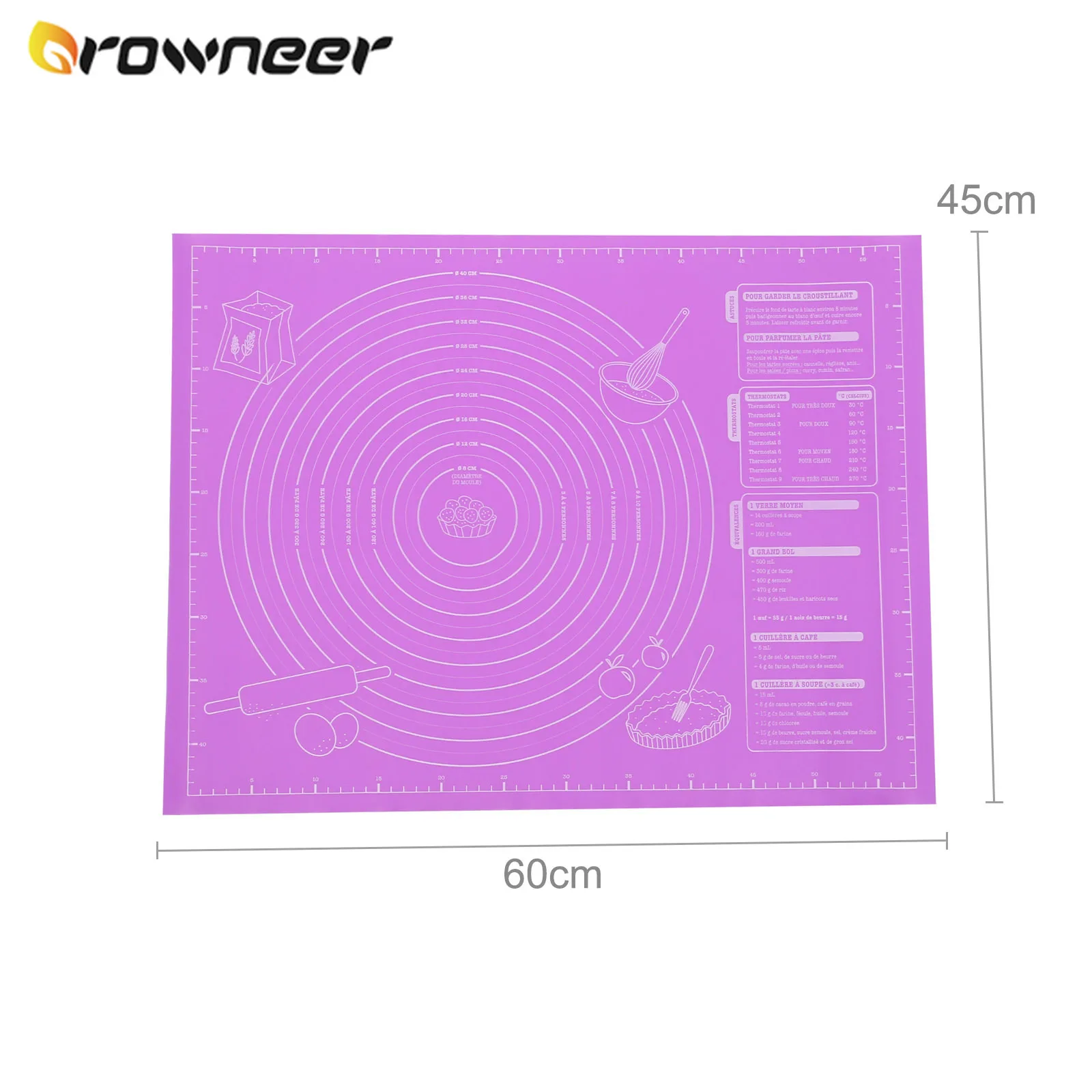 45x60cm Rolling Dough Mat Silicone Large Non-Stick Baking Pad Sugarcraft Fondant Cake Pastries Holder Pizza Cookie Brownie Maker | Дом и сад