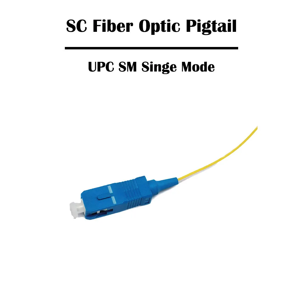

50Pcs/lot 0.5/1/1.5/2 Meters SC/UPC SM Single Mode 0.9mm Tight Buffer Aqua LSZH Jacket Fiber Optic Pigtail For FTTH Project