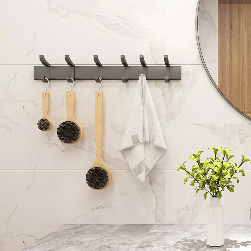 

Hook clothes row Hook Hat stick hook wall no hole hang clothes hook load bearing household wall hang bathroom shelf