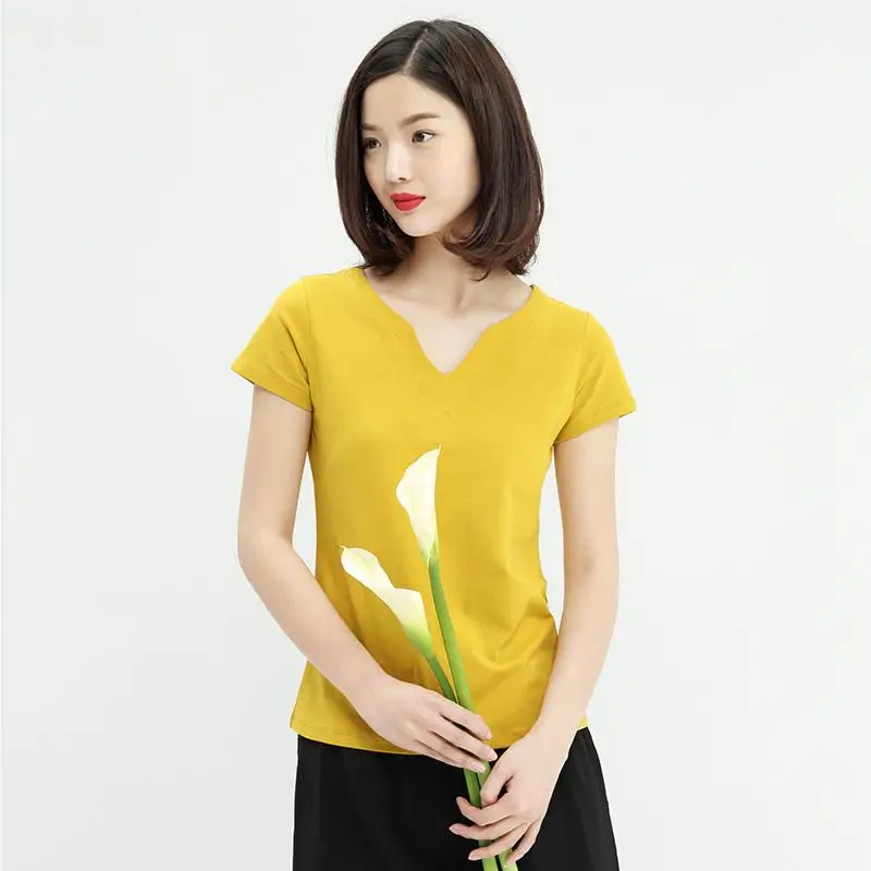 

2020 Tops T Shirt khaki Women Cotton Female Tshirt Cotton